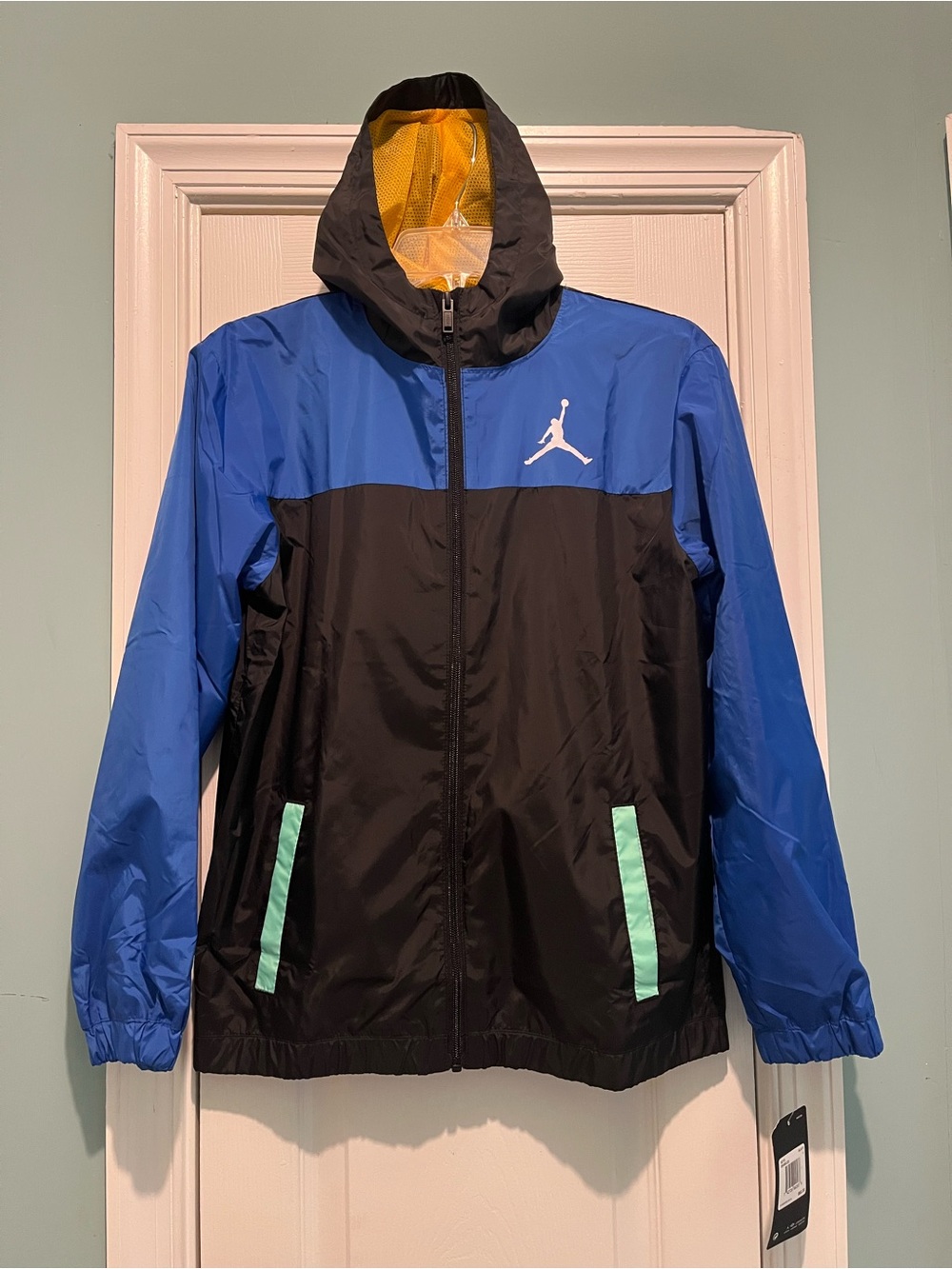 NEW  Nike Windbreaker, Youth Large L Blue Full Zip Lined Hooded Nylon
